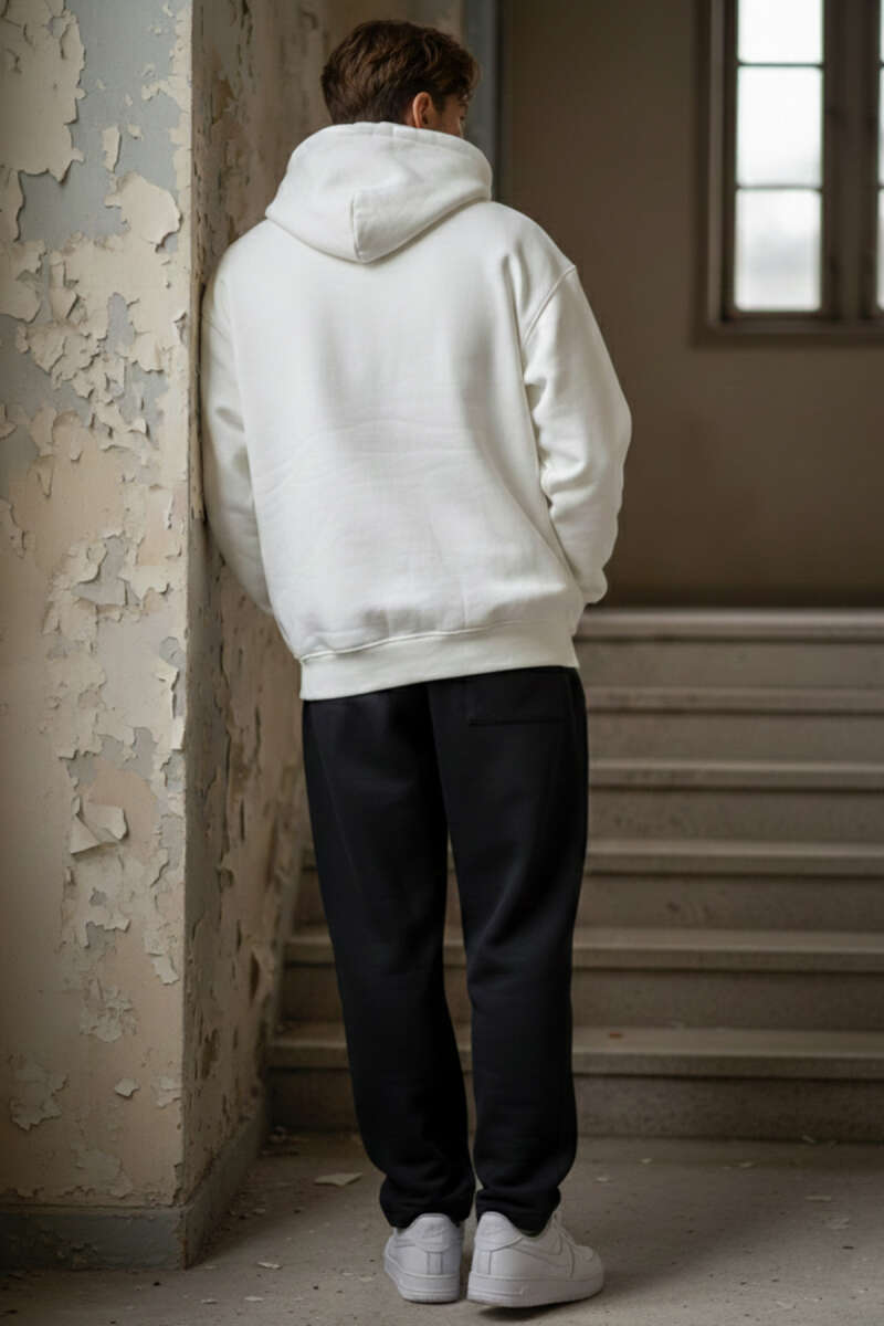 Printed Hoodie Three Yarn Men's Cardigan