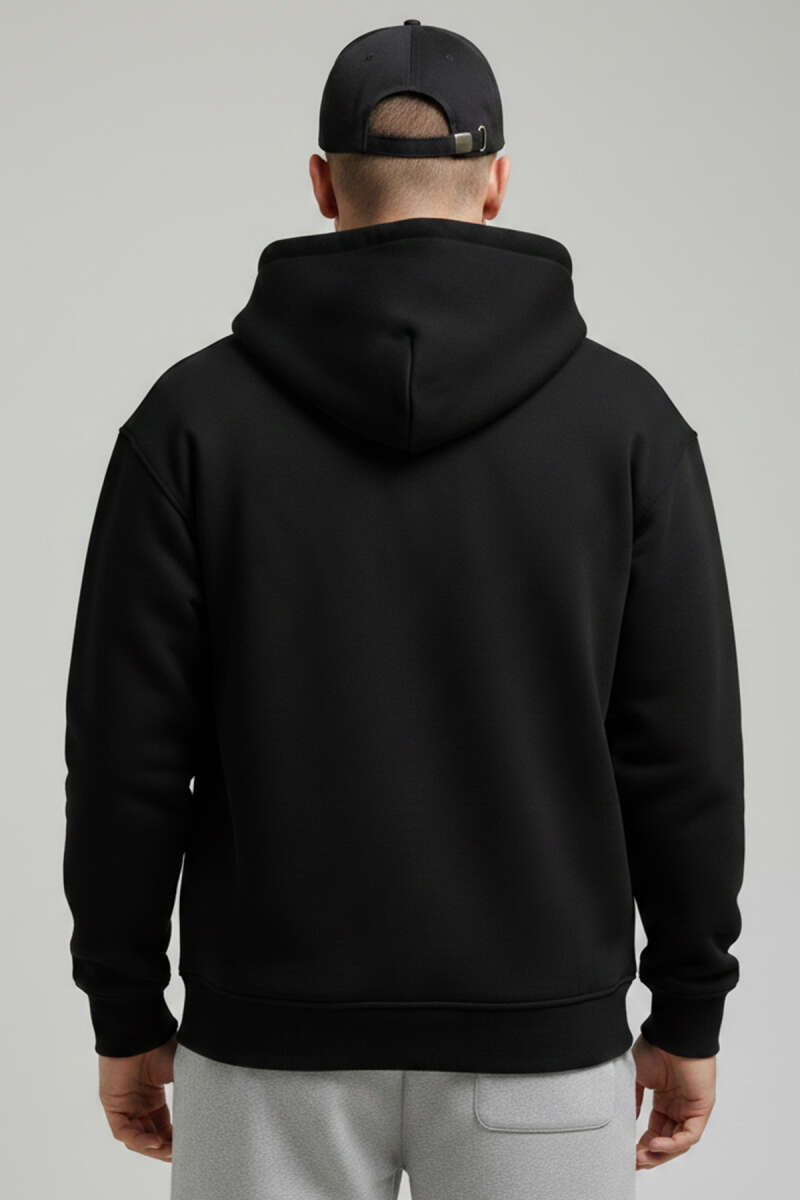 Printed Hoodie Three Yarn Men's Cardigan