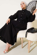 Skirted Suit With Stitching Detail In Front