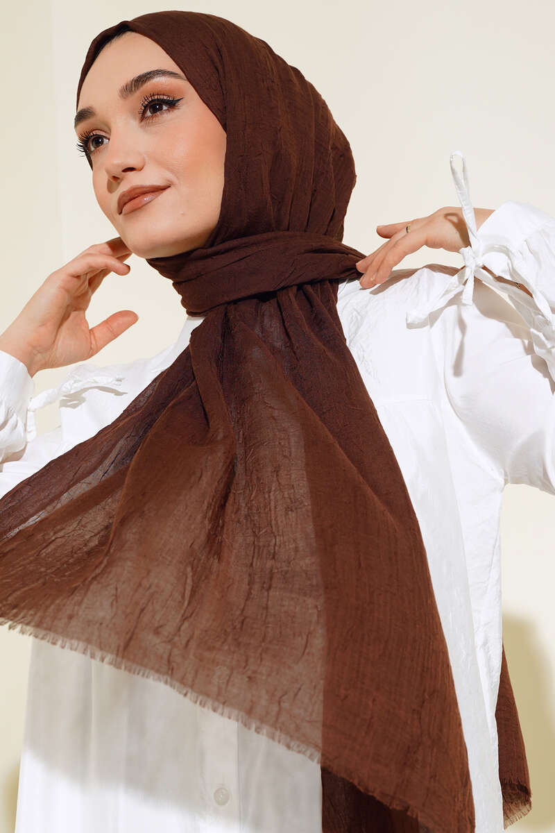 Organik Bambu Kraş Şal Acı Kahve -29