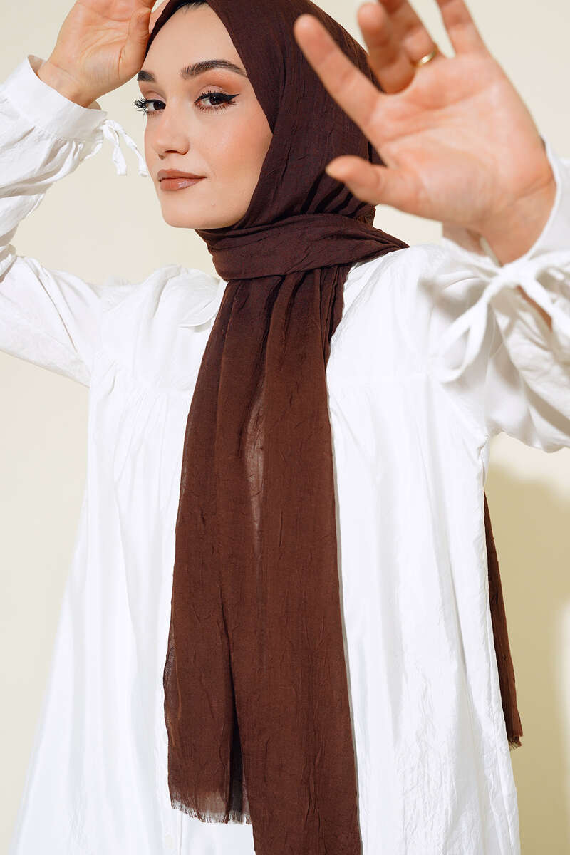 Organik Bambu Kraş Şal Acı Kahve -29