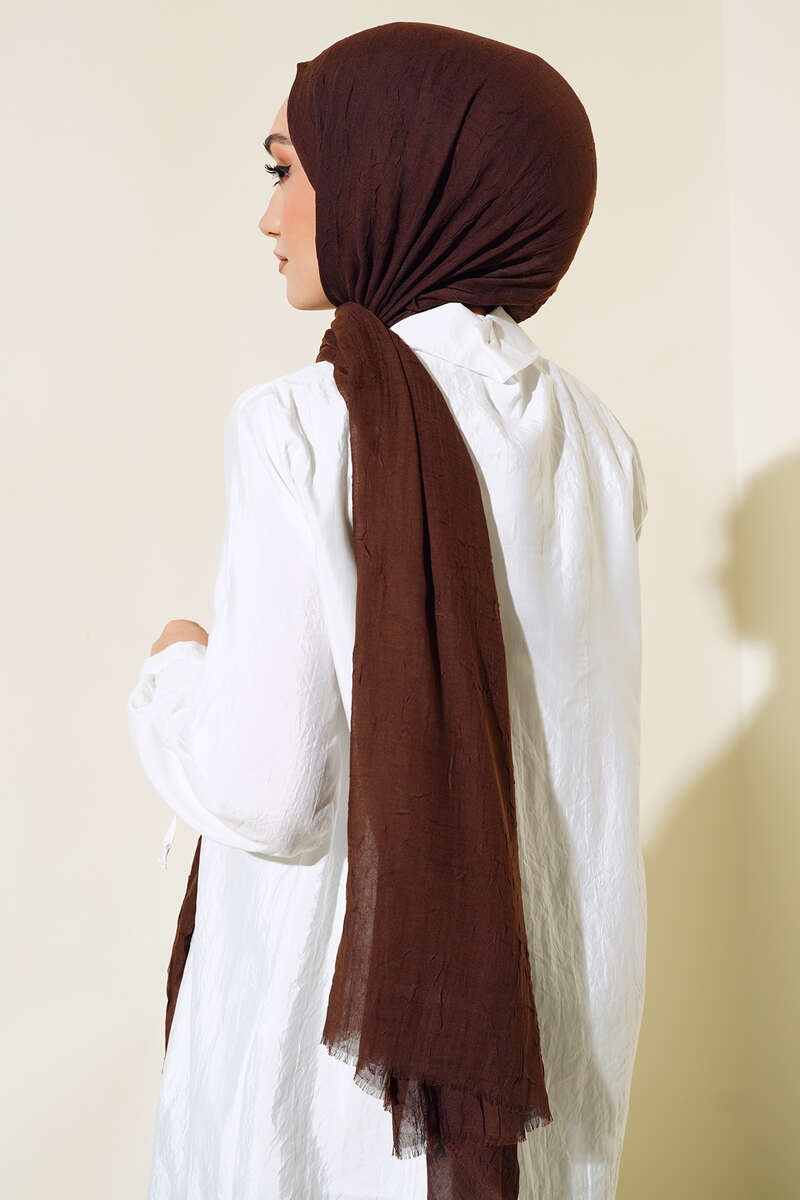 Organik Bambu Kraş Şal Acı Kahve -29