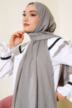 Organik Bambu Kraş Şal Kayrak Gri -44