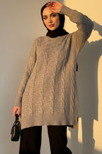 Örgü Kabartmalı Yumoş Triko Tunik
