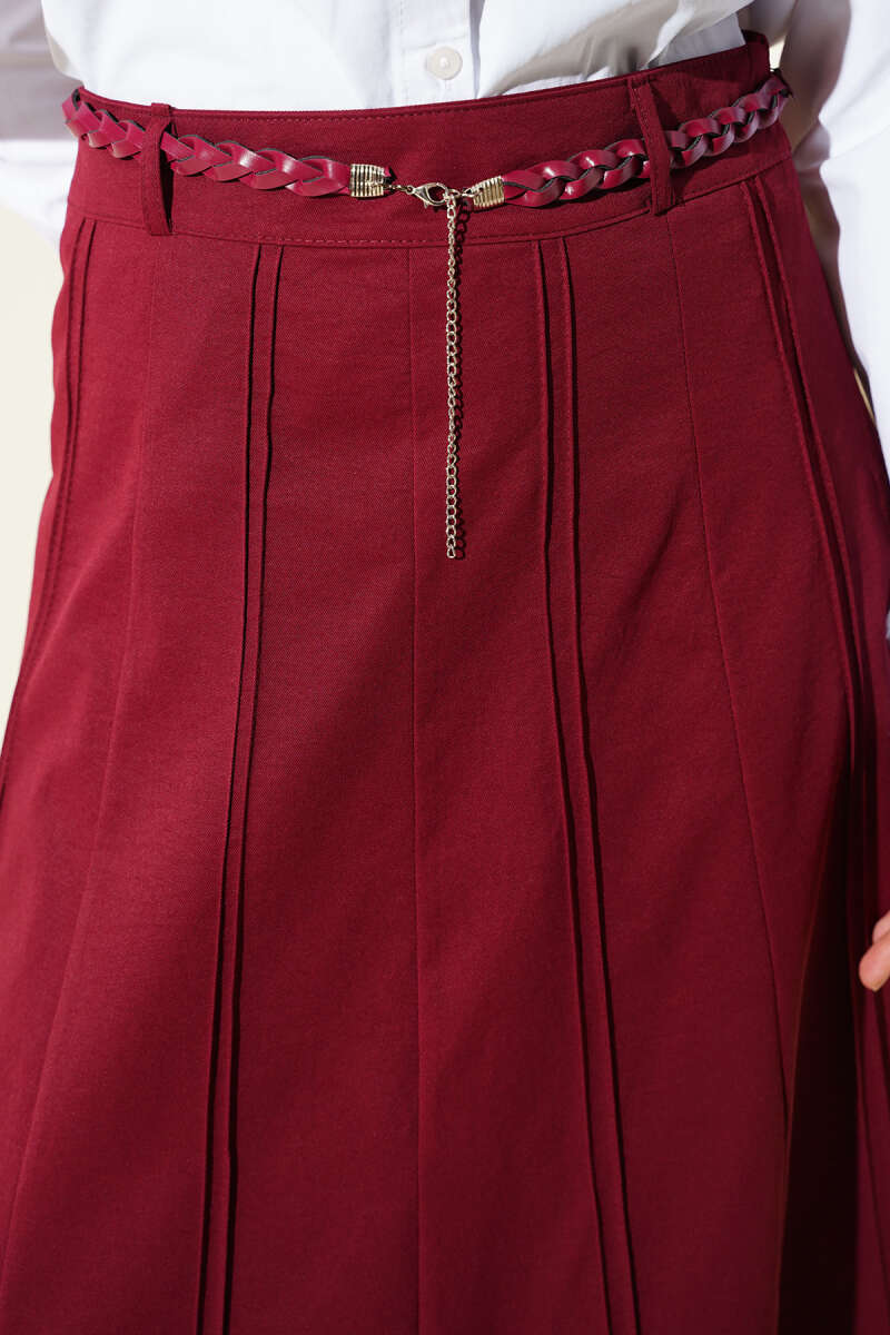 Knitted Belted Chambray Skirt Второстепенное изображение товара