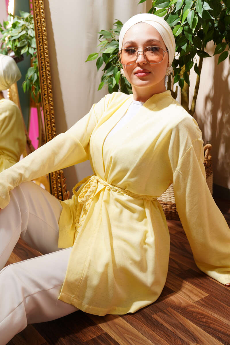 Knitted Belted Kimono
