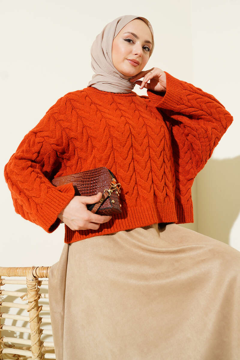 Braided Shabby Knitted Sweater