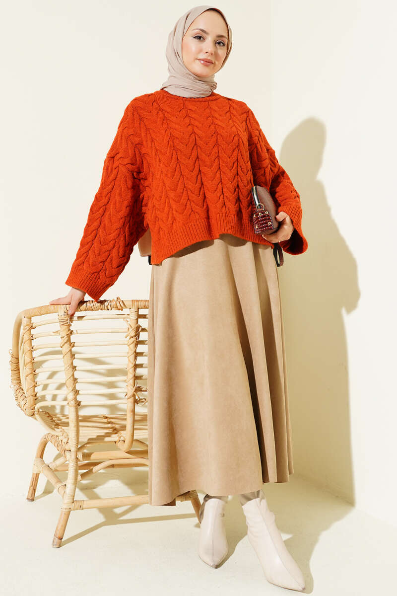 Braided Shabby Knitted Sweater