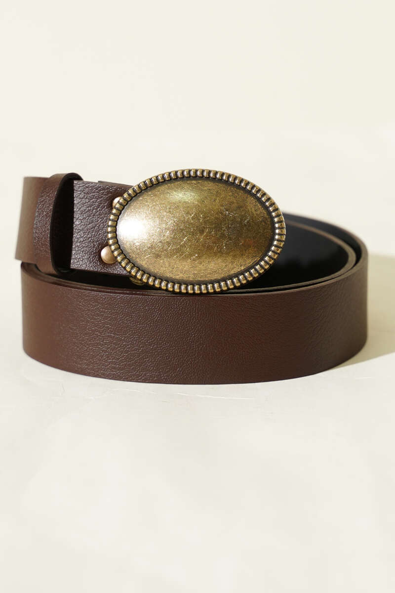 Oval Antik Eskitme Tokalı Kemer