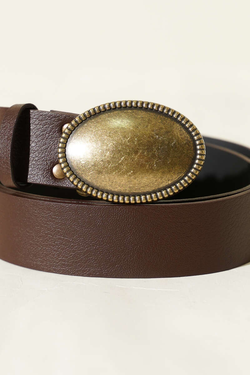 Oval Antik Eskitme Tokalı Kemer