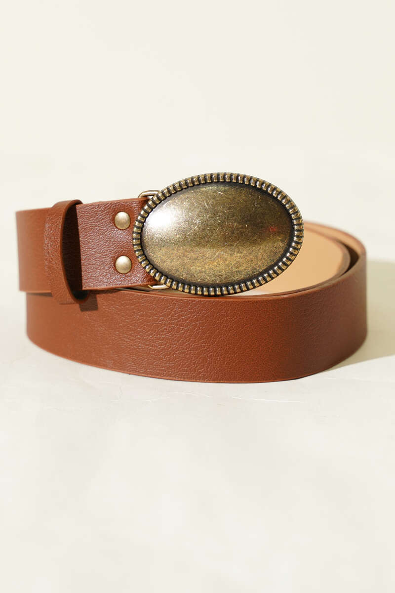 Oval Antik Eskitme Tokalı Kemer