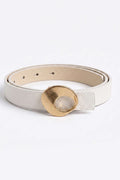 Oval Gold Toka Detaylı İnce Kemer