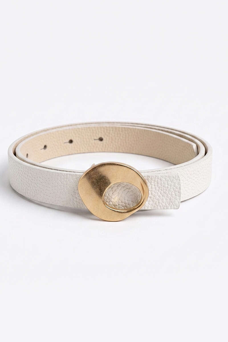 Oval Gold Toka Detaylı İnce Kemer