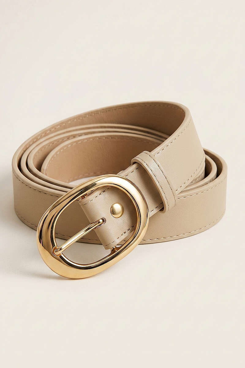 Oval Gold Toka Detaylı Kemer