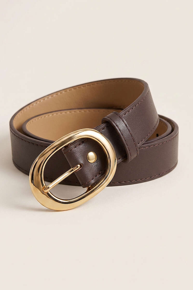 Oval Gold Toka Detaylı Kemer
