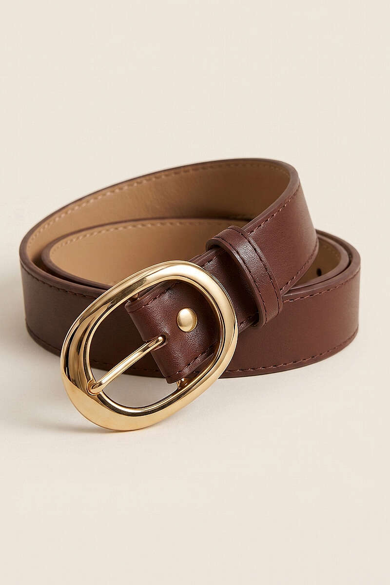 Oval Gold Toka Detaylı Kemer