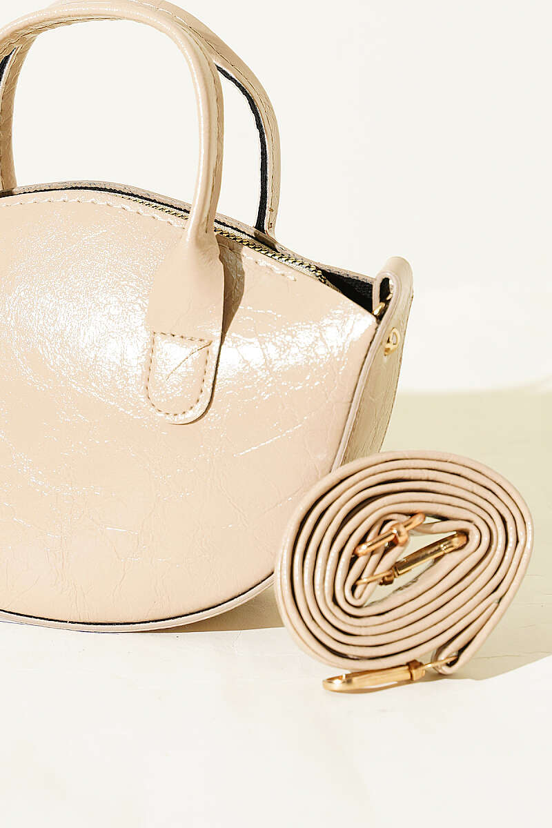 Oval Kesim Rugan Mini Çanta