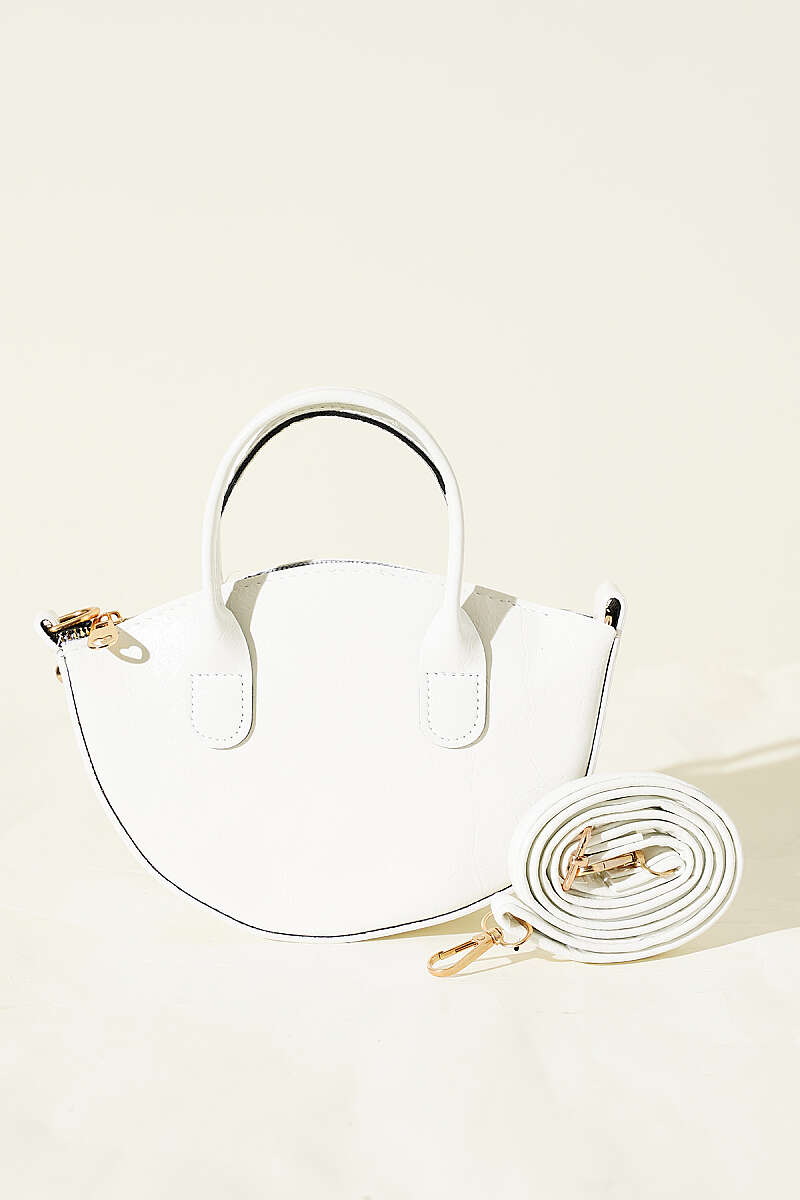 Oval Kesim Rugan Mini Çanta