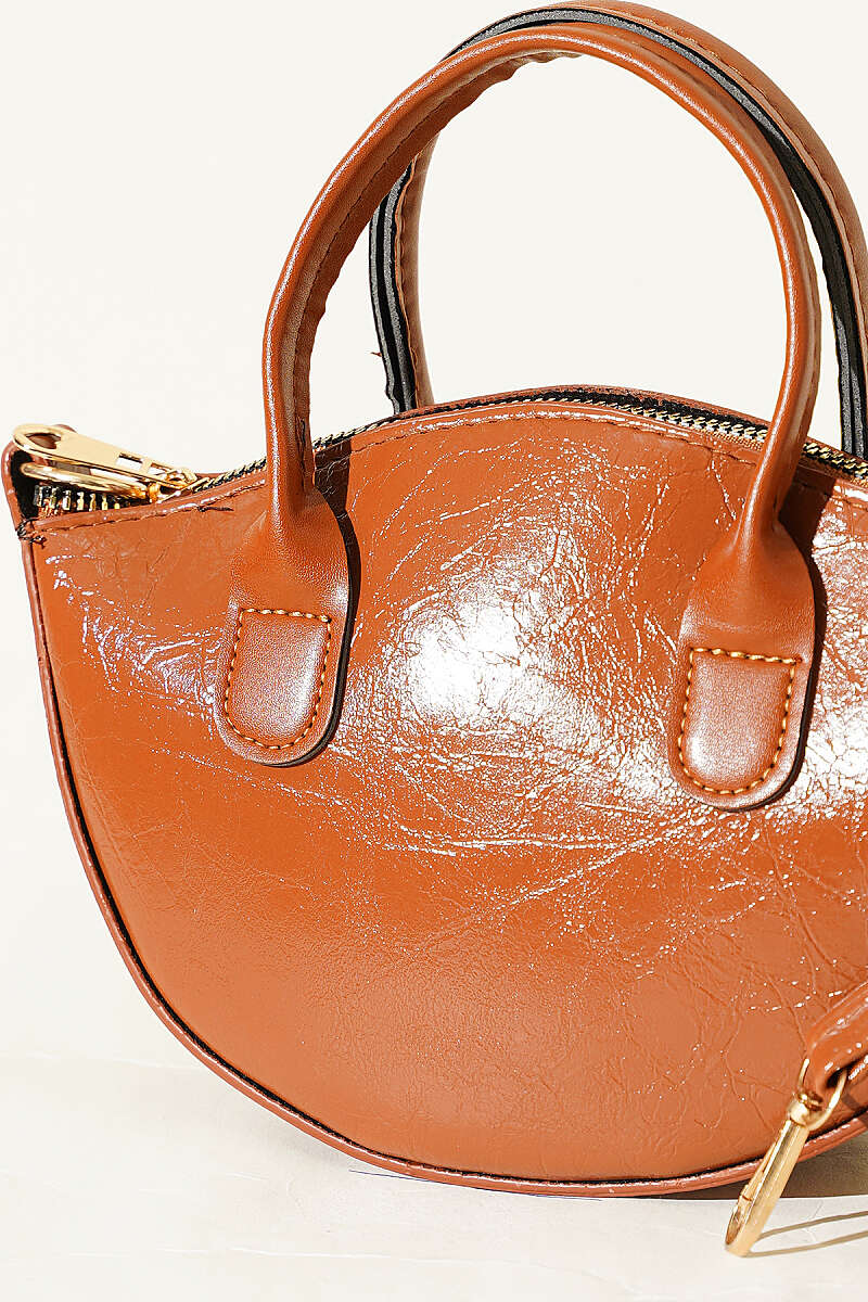 Oval Kesim Rugan Mini Çanta