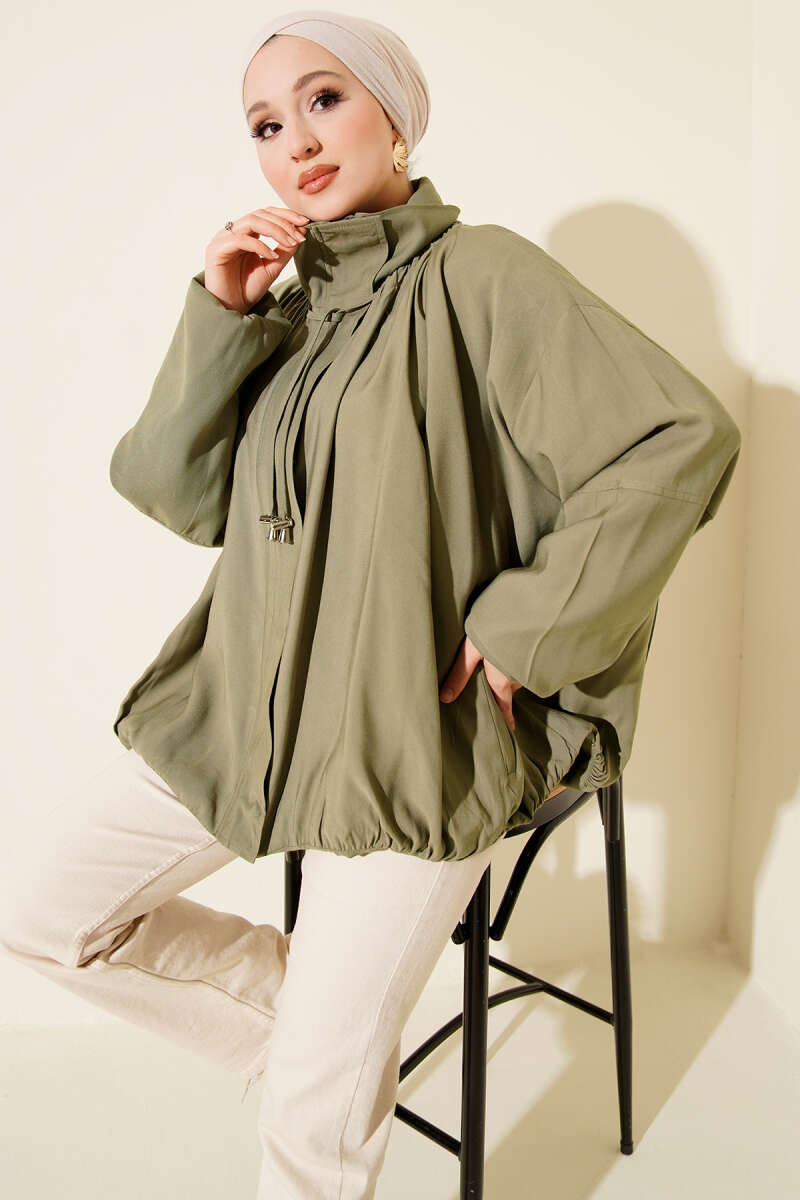 Oversize Fermuarlı Mont