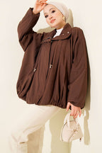Oversize Fermuarlı Mont
