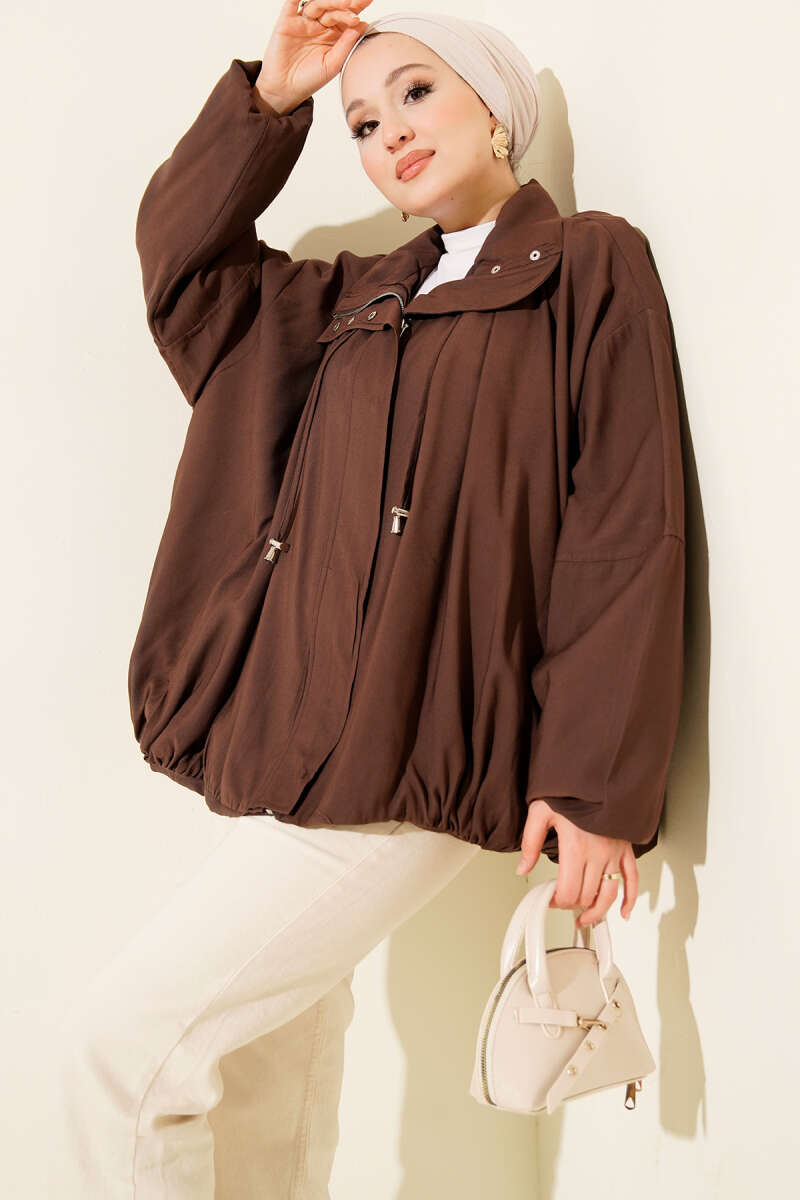 Oversize Fermuarlı Mont