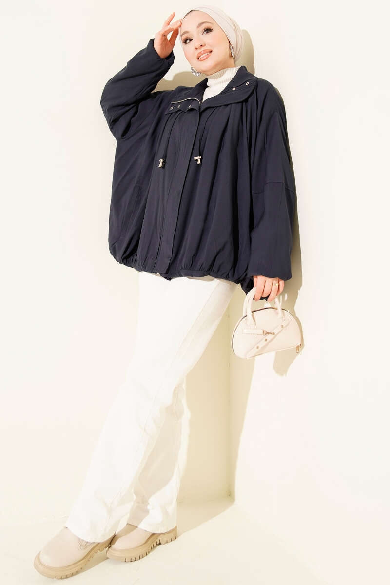 Oversize Fermuarlı Mont