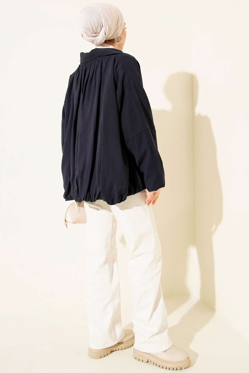 Oversize Fermuarlı Mont