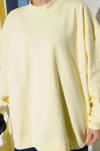Oversize İnterlok Basic Tunik Sarı