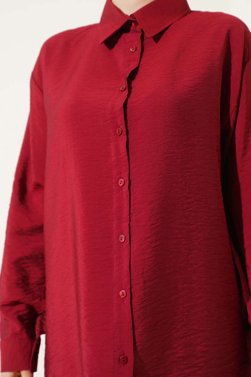 Oversize Manşet Düğmeli Gömlek