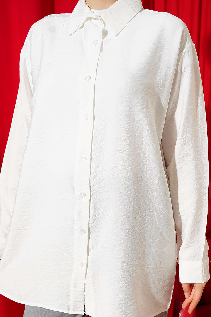 Oversize Manşet Düğmeli Gömlek