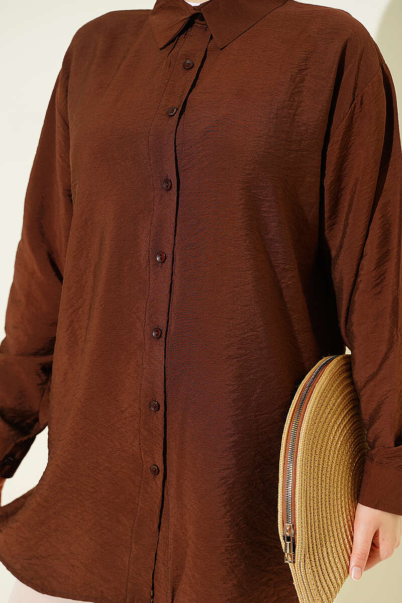 Oversize Manşet Düğmeli Gömlek