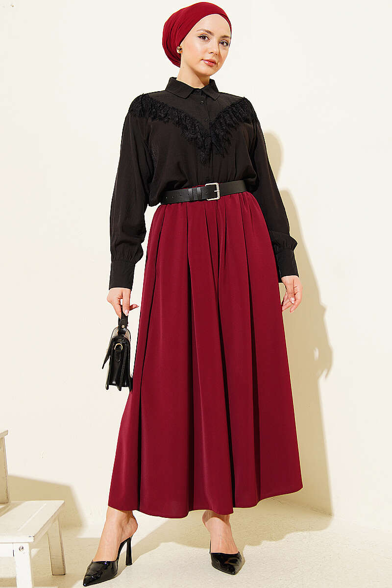 Oversize Paçalı Bel Lastikli Pantolon