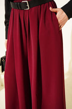 Oversize Paçalı Bel Lastikli Pantolon