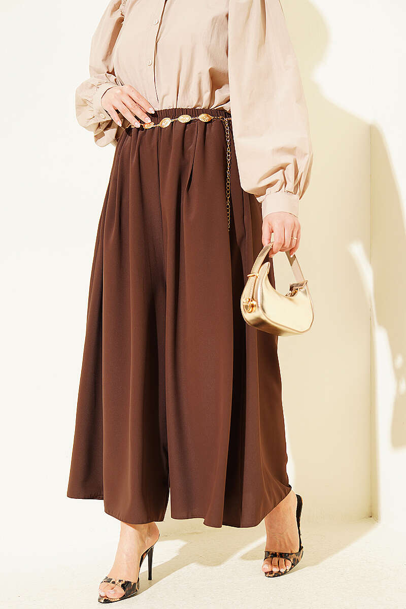 Oversize Paçalı Bel Lastikli Pantolon