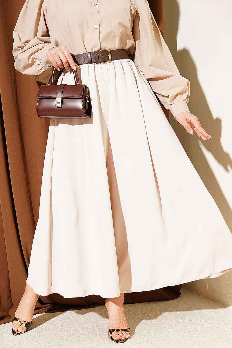 Oversize Paçalı Bel Lastikli Pantolon
