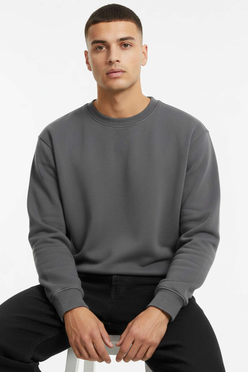 Oversize Üç İplik Erkek Sweatshirt