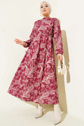 Paisley Desen Bel Lastikli Elbise