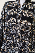 Paisley Desen Düğmeli Elbise