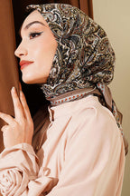Paisley Desen Elegance Eşarp Açık Vizon