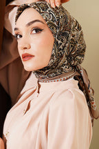 Paisley Desen Elegance Eşarp Açık Vizon