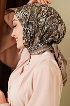 Paisley Desen Elegance Eşarp Açık Vizon