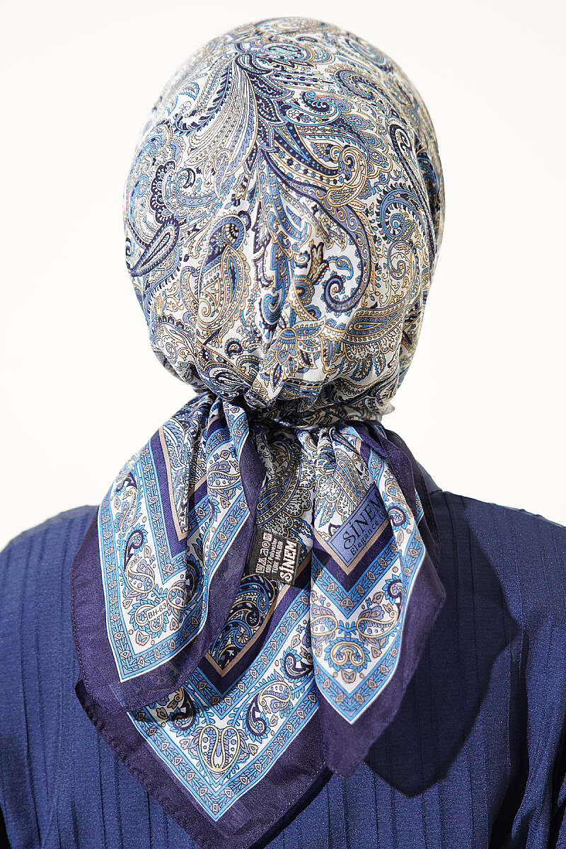 Paisley Desen Elegance Eşarp İndigo