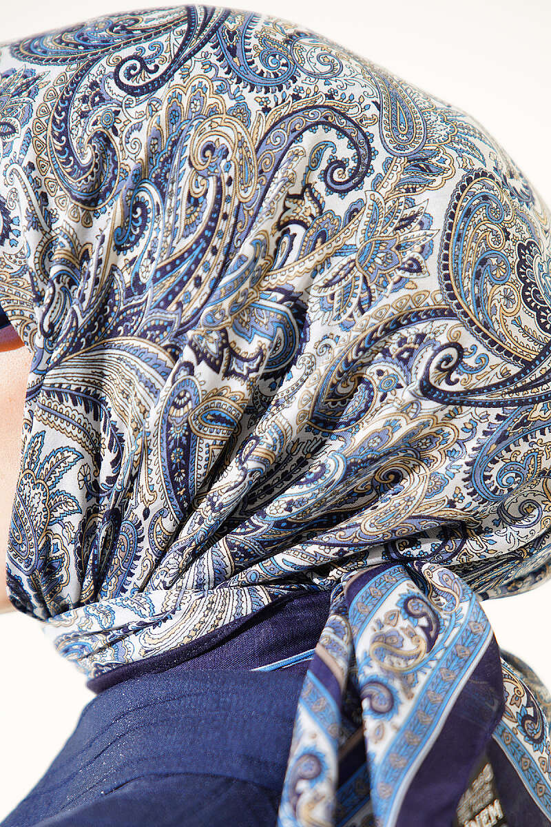 Paisley Desen Elegance Eşarp İndigo
