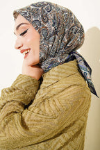 Paisley Desen Elegance Eşarp Lacivert