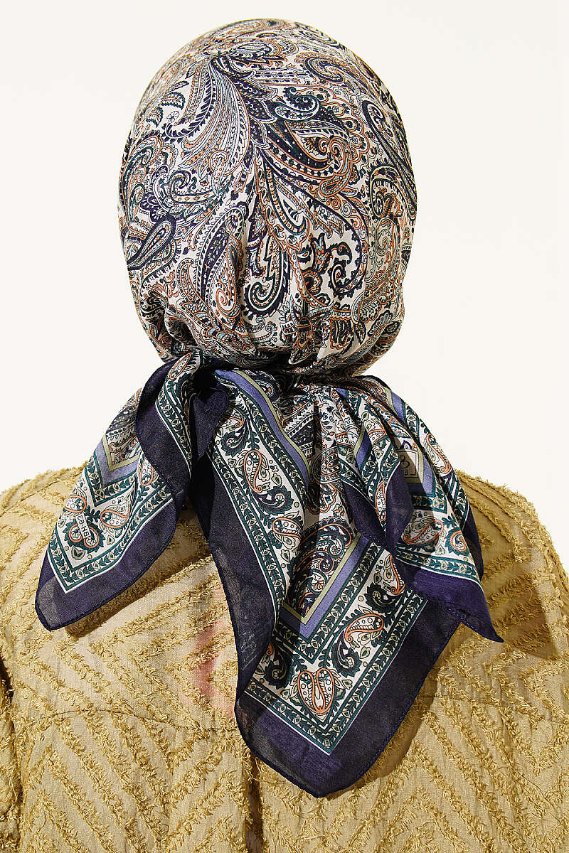 Paisley Desen Elegance Eşarp Lacivert