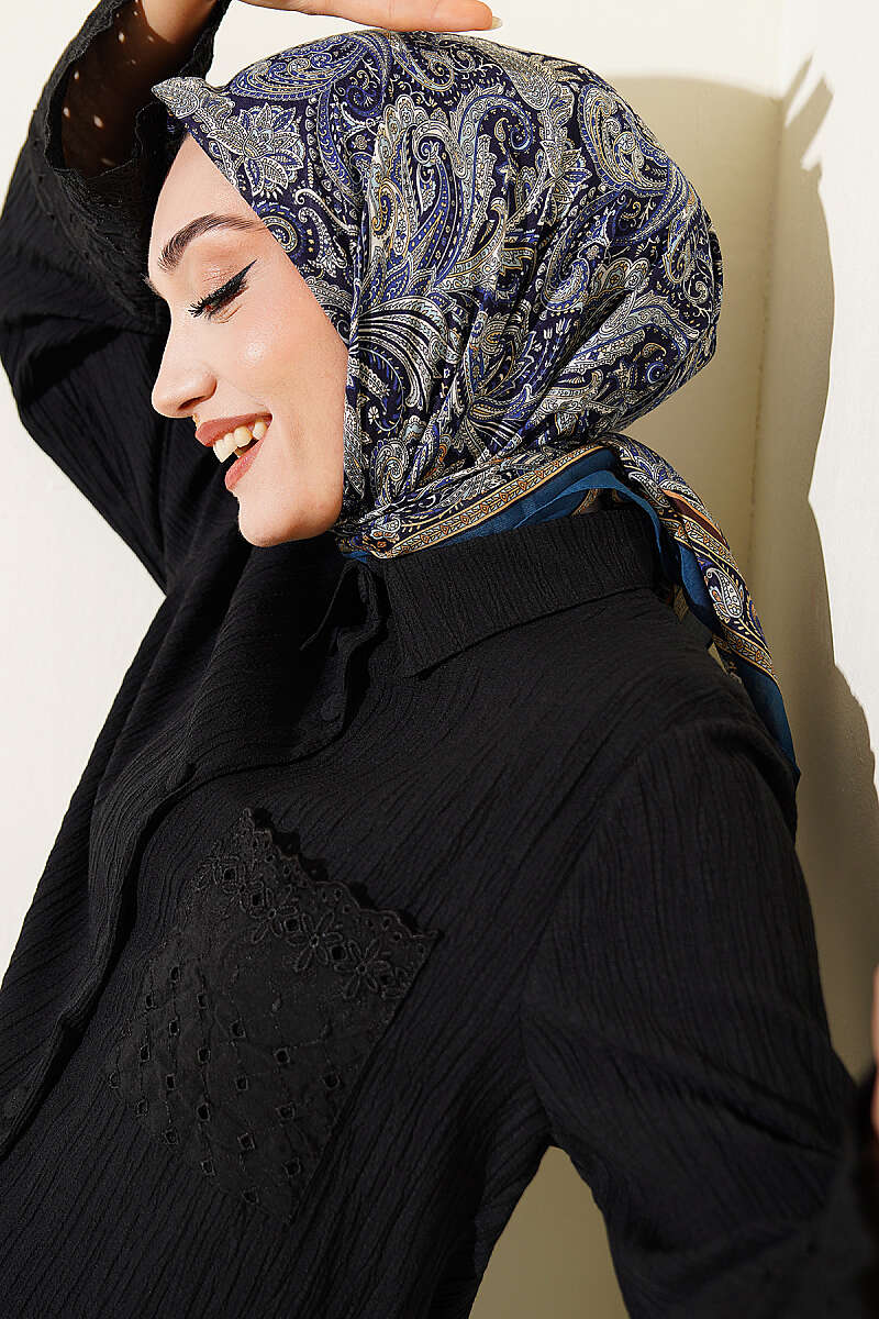 Paisley Desen Elegance Eşarp Petrol Yeşili