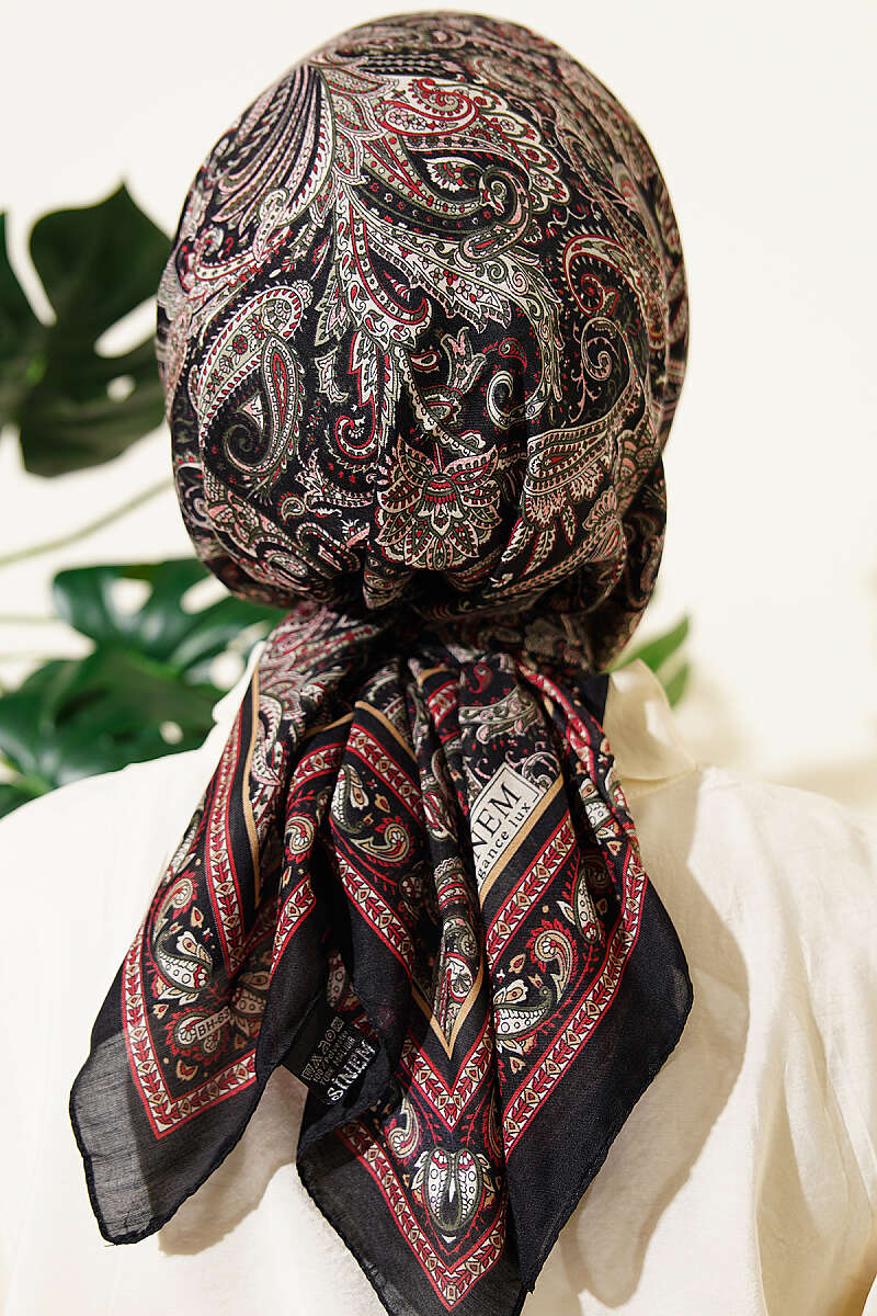Paisley Desen Elegance Eşarp Siyah