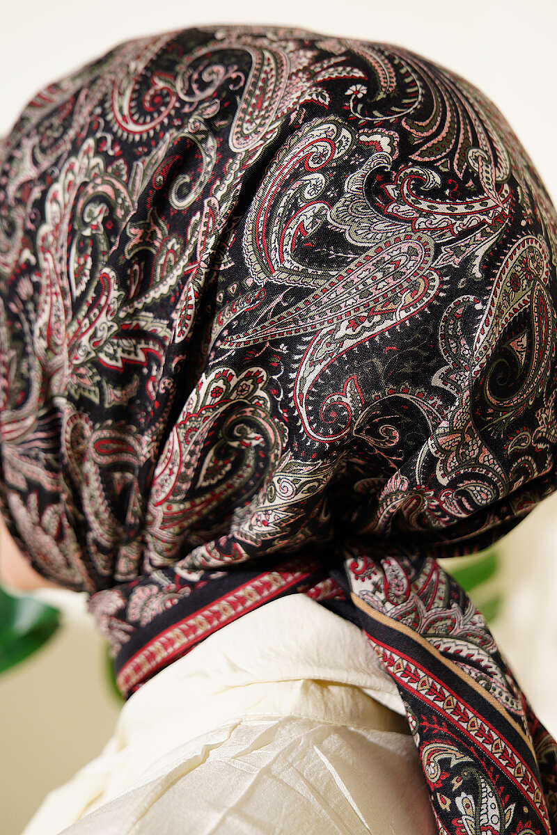 Paisley Desen Elegance Eşarp Siyah