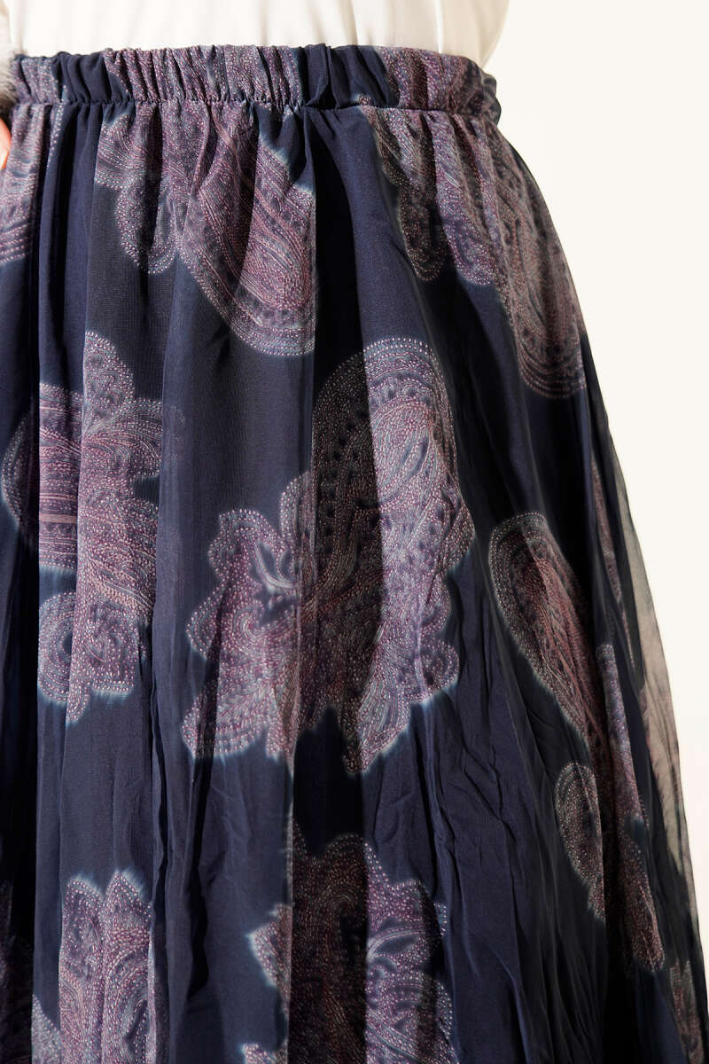 Paisley Desen Şifon Etek